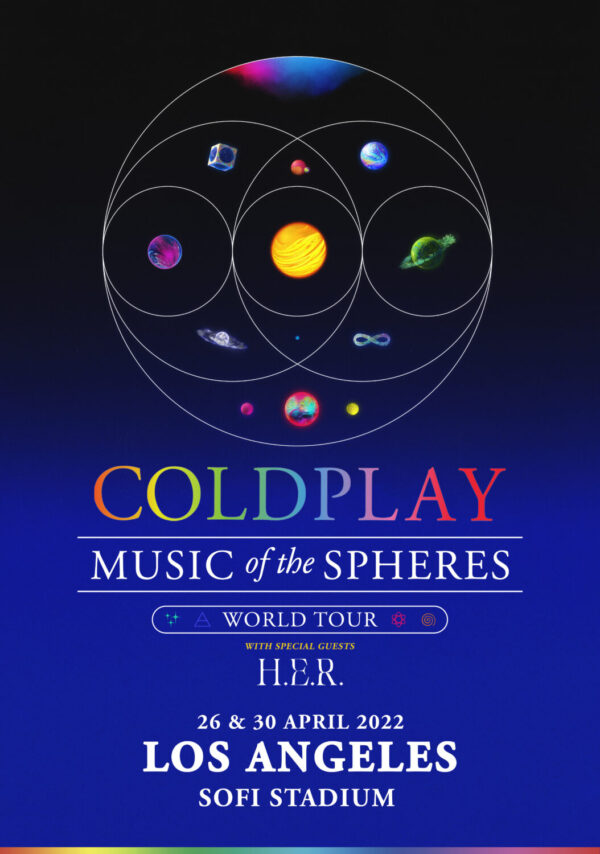 COLDPLAY Music of the Spheres 2022 World Tour: LOS ANGELES SoFi Stadium Poster Print