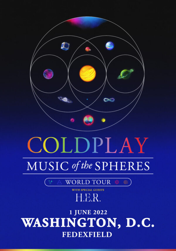 COLDPLAY Music of the Spheres 2022 World Tour: WASHINGTON, DC FedEx Field Poster Print