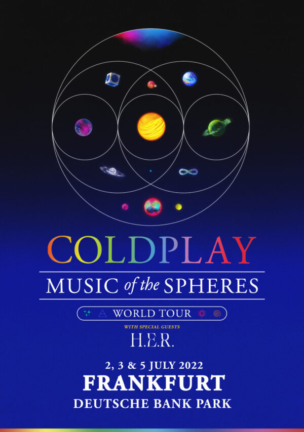COLDPLAY Music of the Spheres 2022 World Tour: FRANKFURT Deutsche Bank Park Poster Print