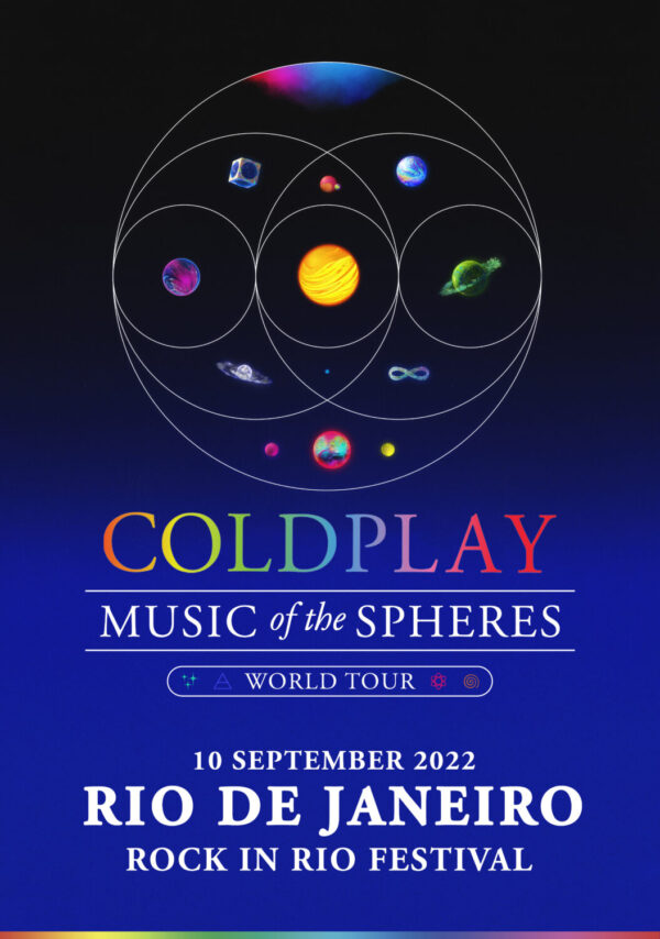 COLDPLAY Music of the Spheres 2022 World Tour: RIO DE JANIERO Rock In Rio Festival Poster Print