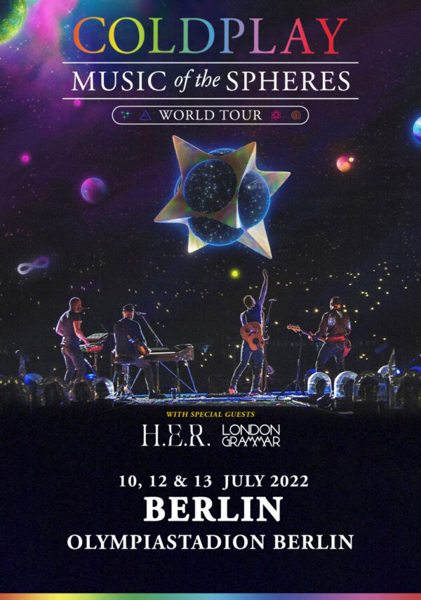 COLDPLAY Music of the Spheres 2022 World Tour: BERLIN Olympiastadion Berlin Poster