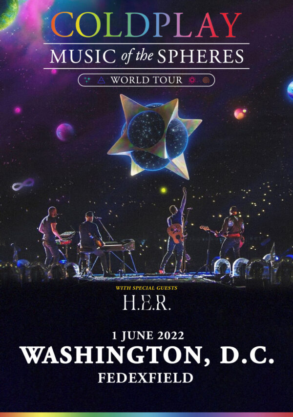 COLDPLAY Music of the Spheres 2022 World Tour: WASHINGTON, DC FedEx Field Poster Print