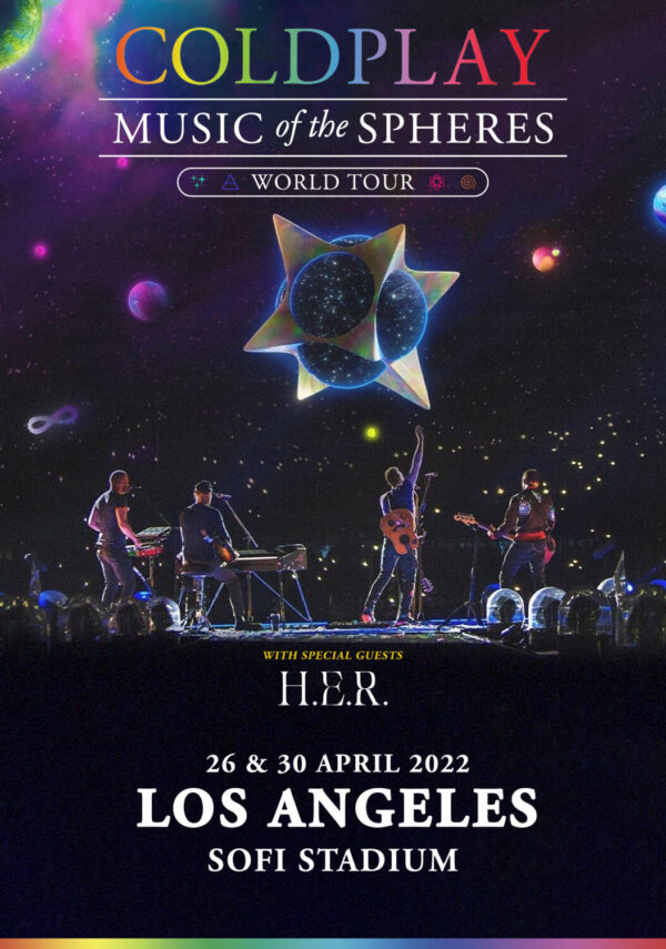 COLDPLAY Music of the Spheres 2022 World Tour: LOS ANGELES SoFi Stadium Poster Print