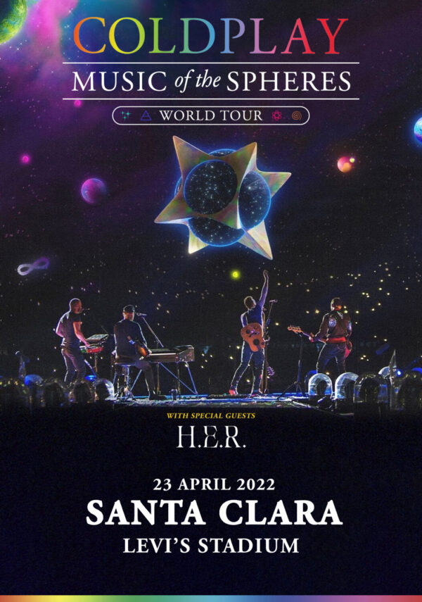 COLDPLAY Music of the Spheres 2022 World Tour: SANTA CLARA Levi’s Stadium Poster Print