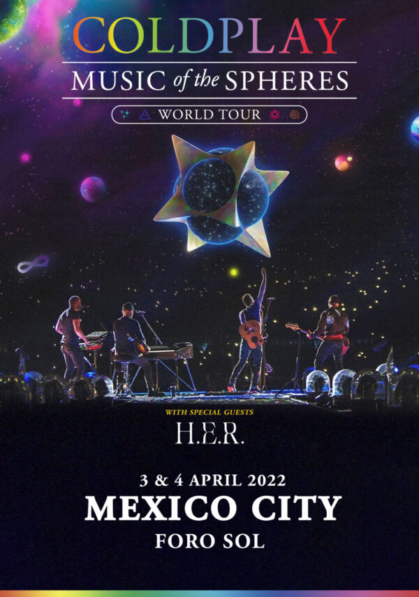 COLDPLAY Music of the Spheres 2022 World Tour: MEXICO CITY Foro Sol Poster Print