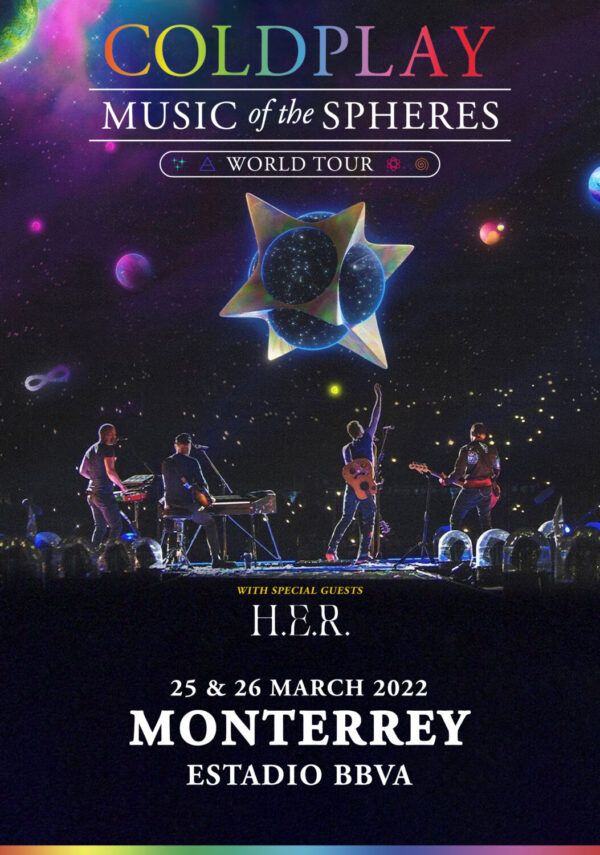 COLDPLAY Music of the Spheres 2022 World Tour: MONTERREY Estadio BBVA Poster Print