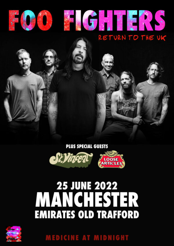 FOO FIGHTERS Return to the UK 2022 Tour: MANCHESTER Emirates Old Trafford Poster