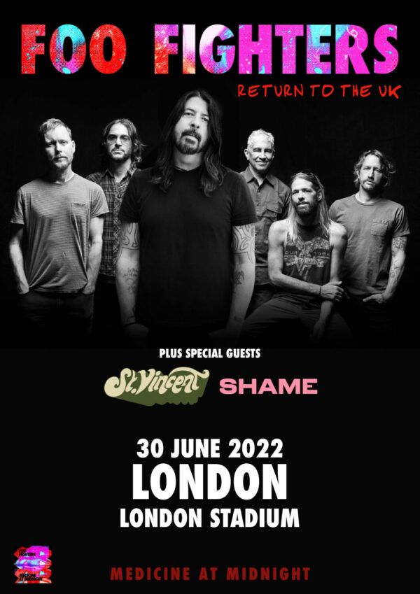 FOO FIGHTERS Return to the UK 2022 Tour: LONDON London Stadium Poster