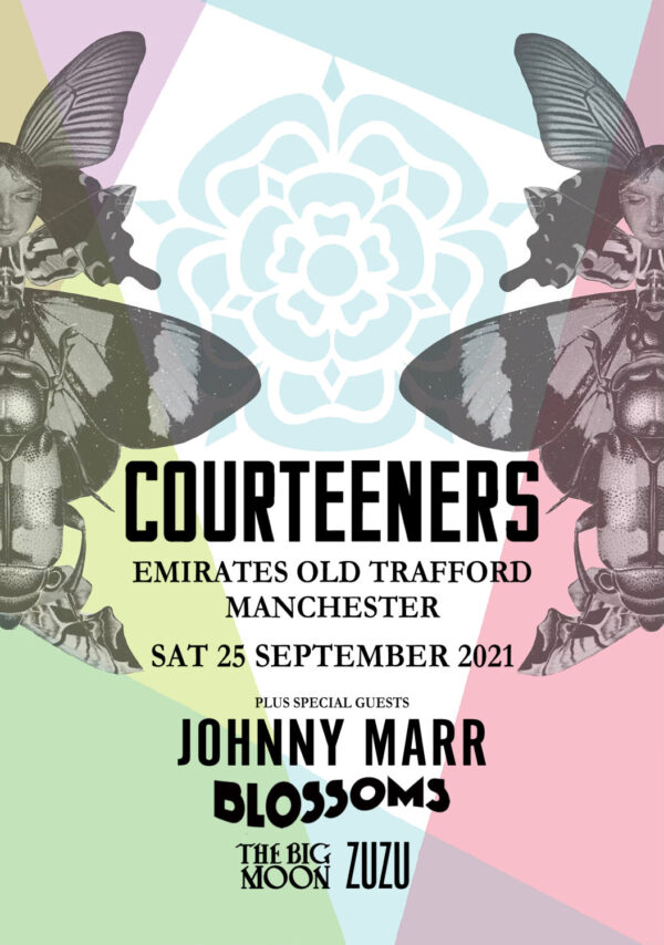 COURTEENERS The White of Thier Eyes 2021 Tour: MANCHESTER Emirates Old Trafford Poster