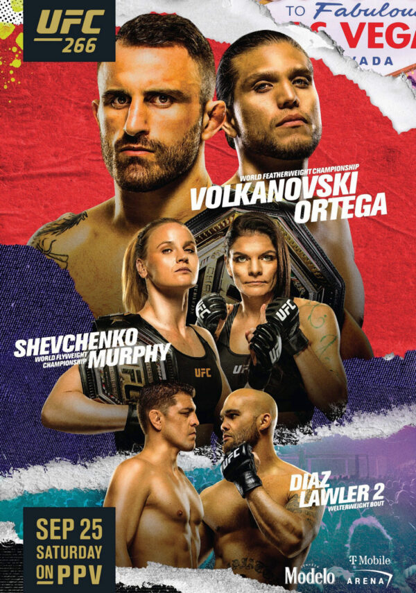 UFC 266 Alexander Volkanovski vs. Brian Ortega Fight MMA 2021 Poster