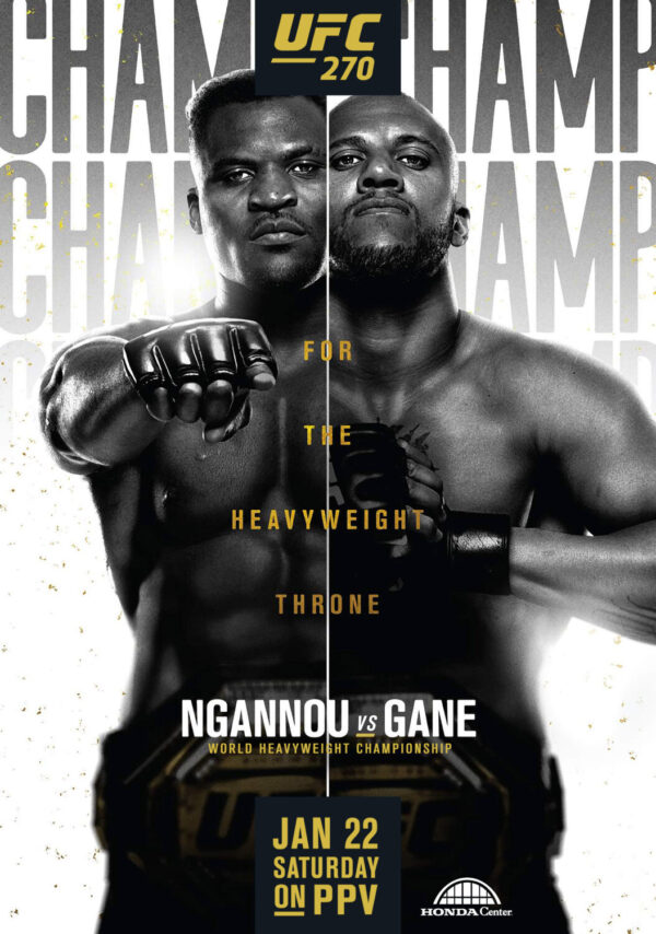 UFC 270 Francis Ngannou vs. Ciryl Gane Fight MMA 2022 Poster