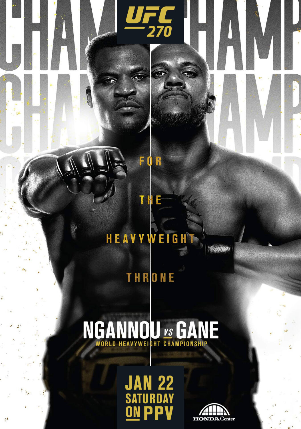 UFC 270 Francis Ngannou vs. Ciryl Gane Fight MMA 2022 Poster