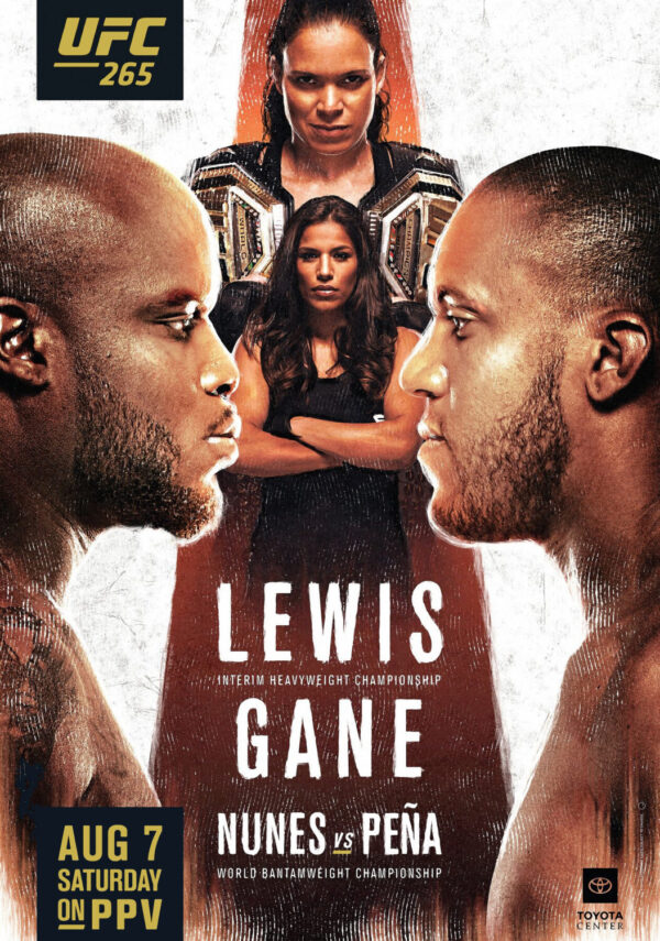 UFC 265 Derrick Lewis vs Ciryl Gane MMA 2021 Poster Print