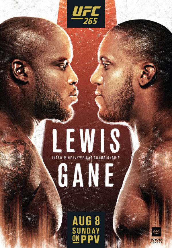 UFC 265 Derrick Lewis vs Ciryl Gane MMA 2021 II Poster Print