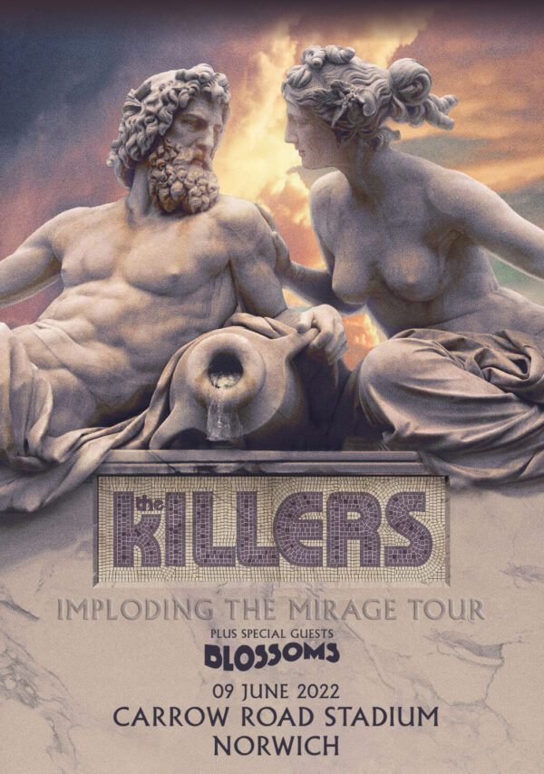 THE KILLERS Imploding The Mirage 2022 Tour: NORWICH Carrow Road Stadium 01/06 Poster