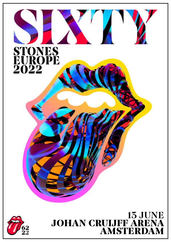 ROLLING STONES Sixty 2022 Tour:  AMSTERDAM Johan Cruijff Arena Poster