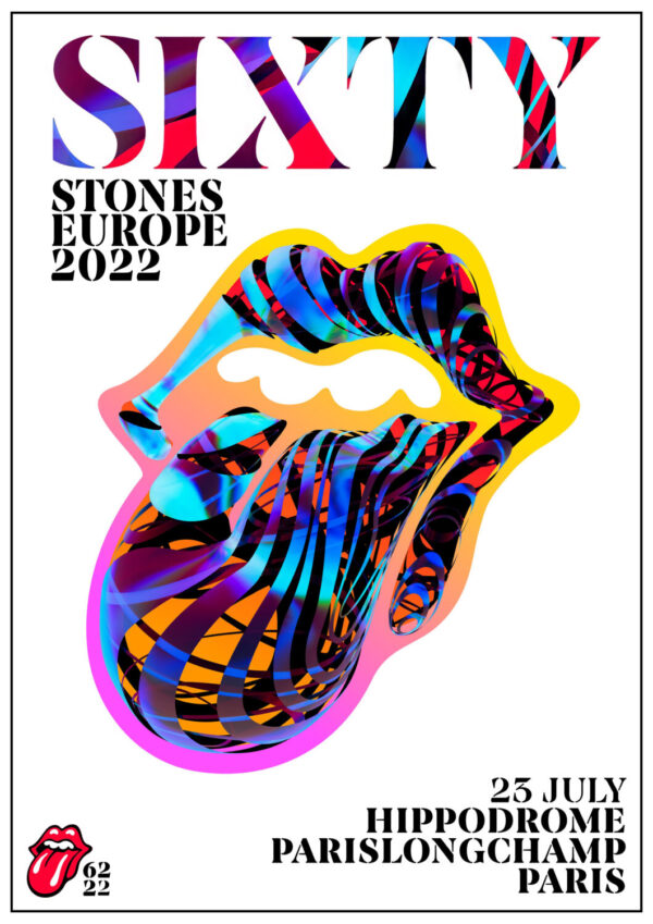 ROLLING STONES Sixty 2022 Tour:  PARIS Hippodrome ParisLongchamp Poster