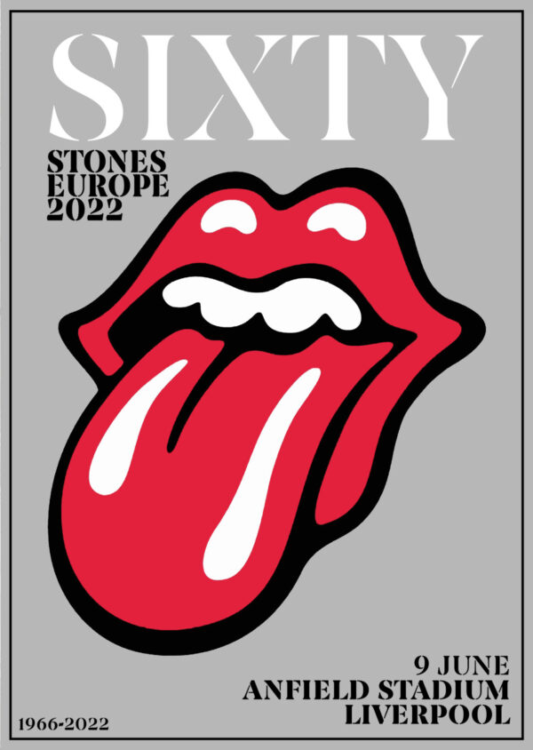ROLLING STONES Sixty 2022 Tour:  LIVERPOOL Anfield Stadium Poster
