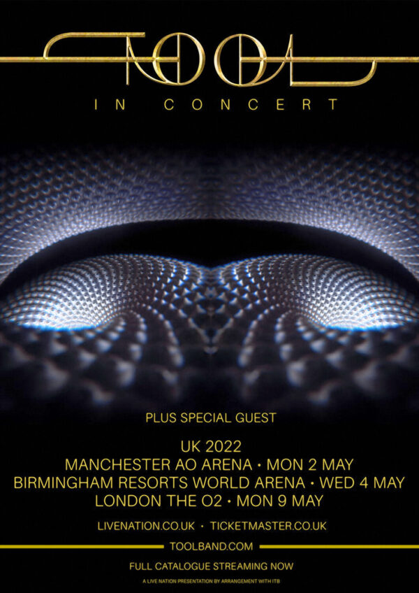 TOOL Band UK 2022 Tour Poster