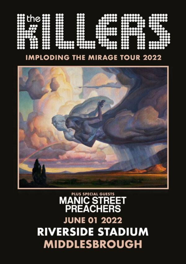 THE KILLERS Imploding The Mirage 2022 Tour: MIDDLESBROUGH Riverside Stadium 01/06 Poster