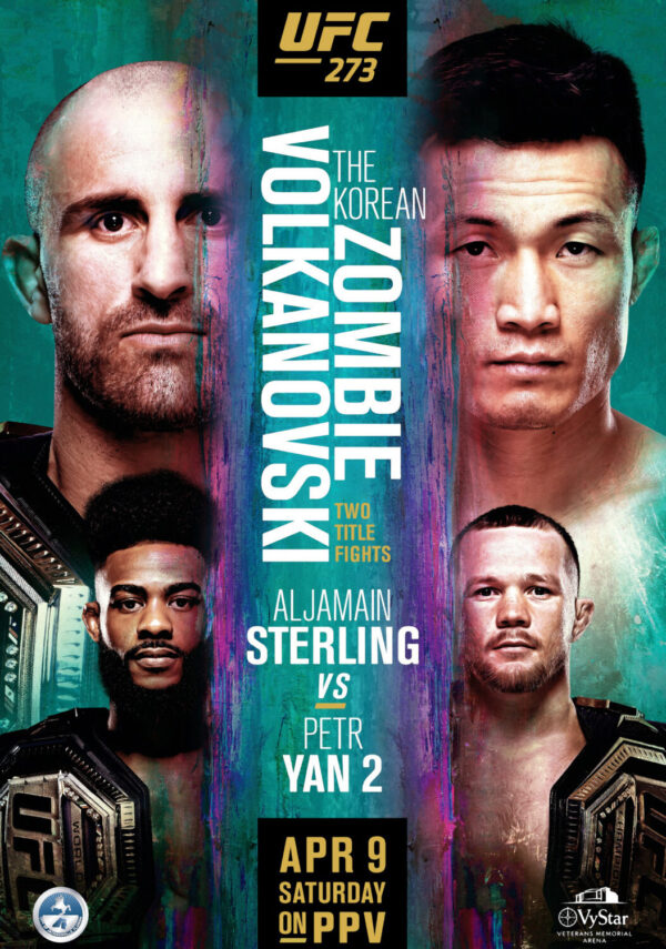 UFC 273 Alexander Volkanovski vs Korean Zombie Fight MMA 2022 Poster