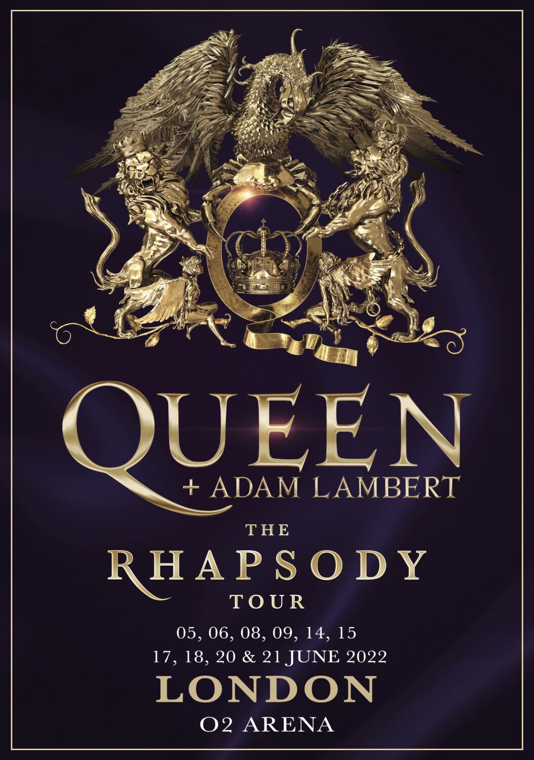 QUEEN & ADAM LAMBERT 2022 Tour LONDON Poster