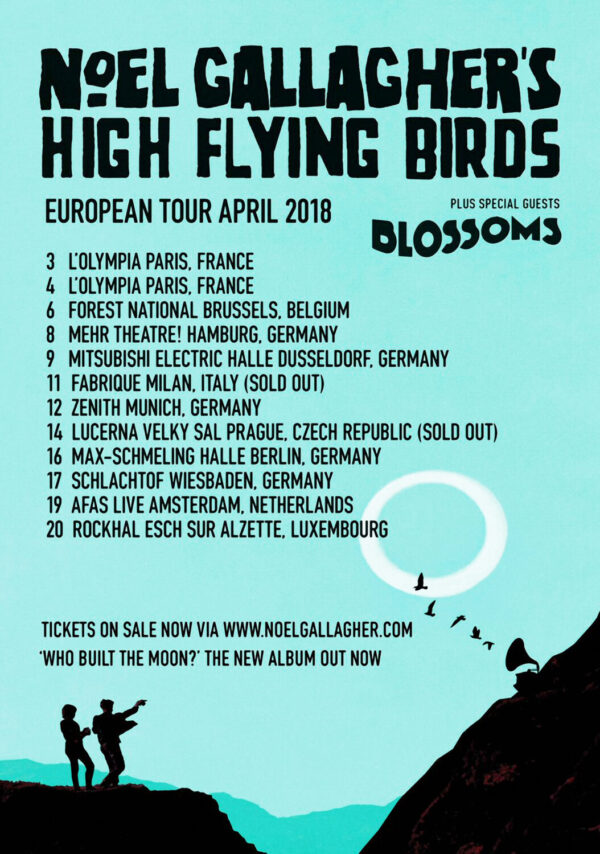 NOEL GALLAGHER'S HIGH FLYING BIRDS - European Tour April 2018 Poster