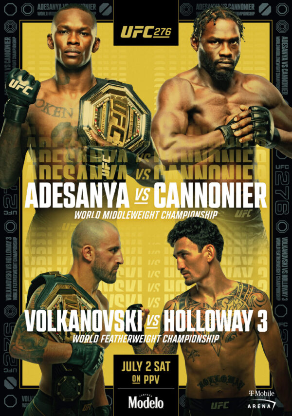 UFC 276 Israel Adessanya vs. Jared Cannonier Fight 2022 MMA Poster