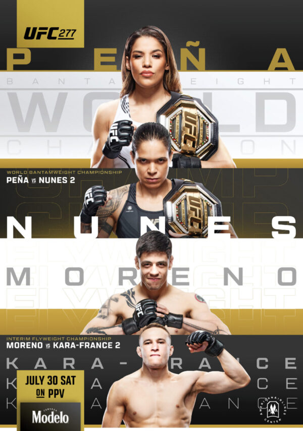 UFC 277 Julianna Pena vs. Amanda Nunes 2 Fight MMA Texas 2022 Poster