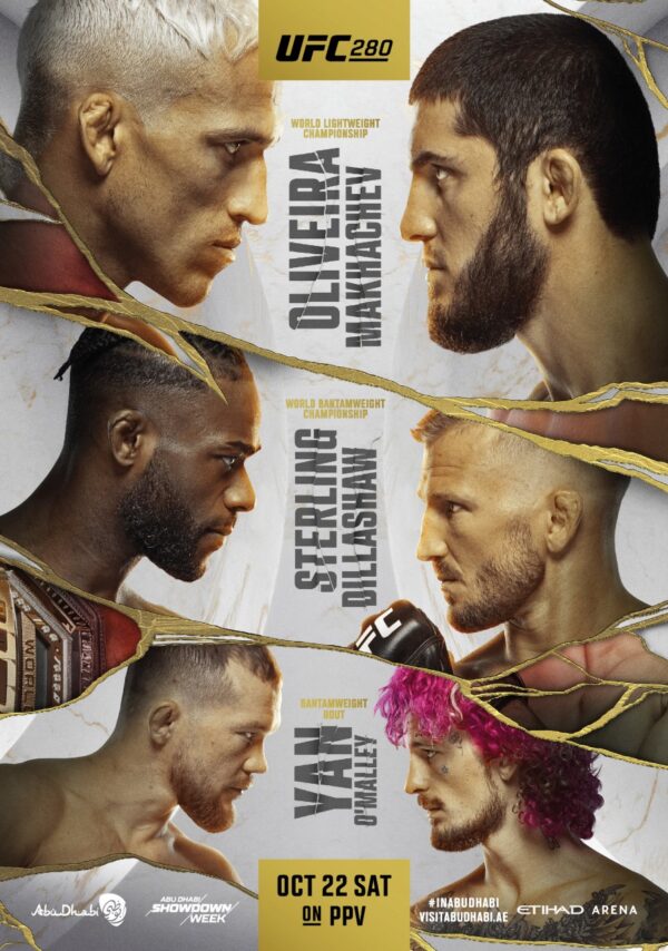 UFC 280 Charles Oliveira vs. Islam Makhachev 2022 MMA Fight Poster