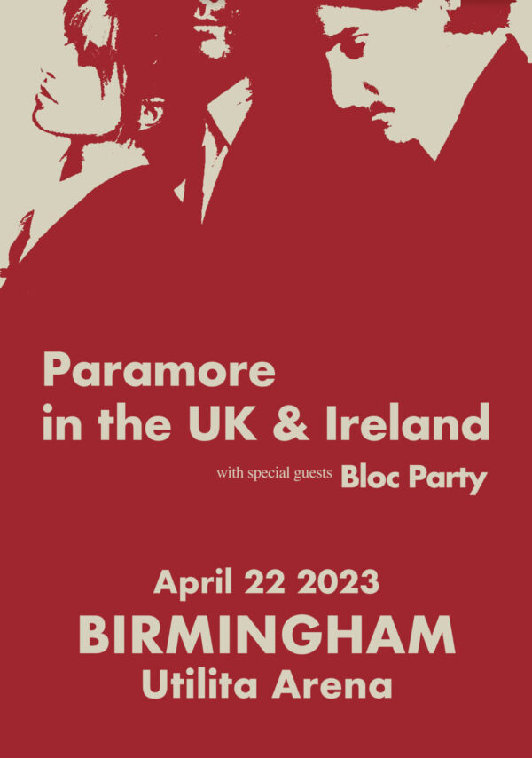 PARAMORE in the UK & Ireland - This is Why 2023 Tour: BIRMINGHAM UTILITA Arena Poster