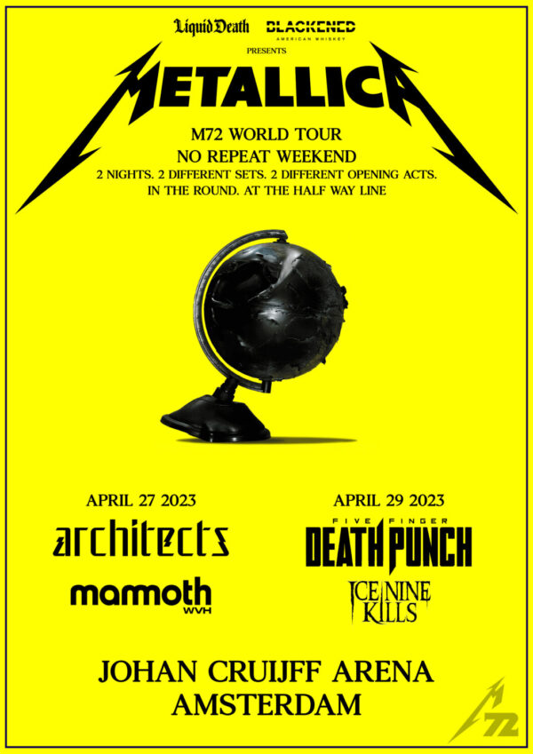 METALLICA 72 Seasons 2023/2024 M72 World Tour AMSTERDAM Johan Cruijff Arena Poster