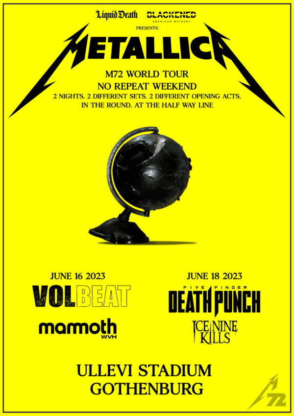 METALLICA 2023/2024 M72 World Tour GOTHENBURG Poster