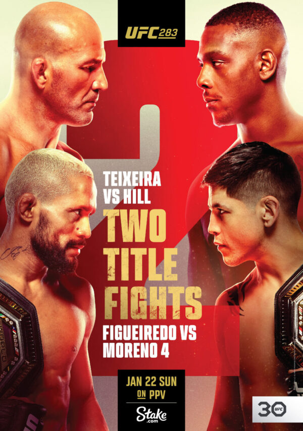 UFC 283 Glover Teixeira vs. Jamahal Hill Fight Poster
