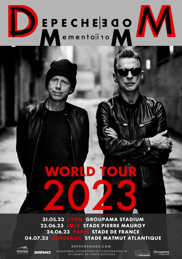 DEPECHE MODE Memento Mori 2023 French Tour: Leon, Lille, Paris, Bordeaux Stadium Poster