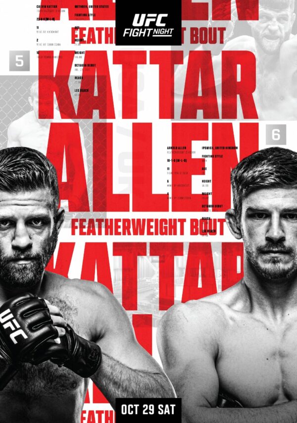UFC Fight Night 213; Kattar vs. Allen Poster Print