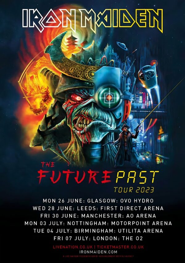 IRON MAIDEN The Future Past 2023 UK Tour Poster