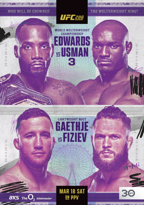 UFC 286 Leon Edwards vs. Kamaru Usman 2 Fight Poster