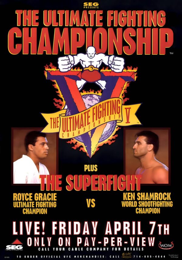 UFC 5: The Return of the Beast Poster - Royce Gracie vs. Ken Shamrock Fight Prin