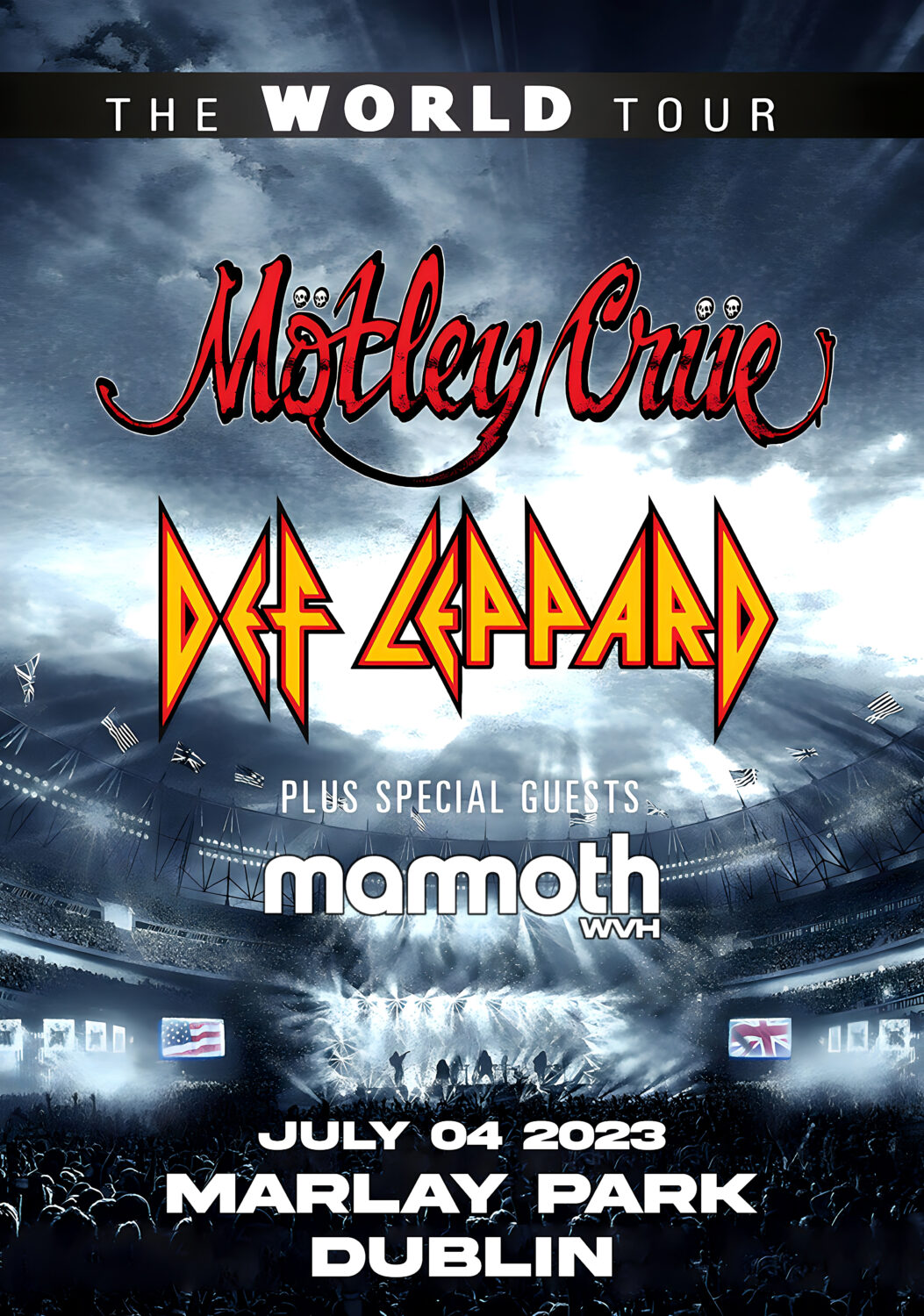 Def Leppard/Motley Crue 2023 UK Stadium Tour Dublin Poster