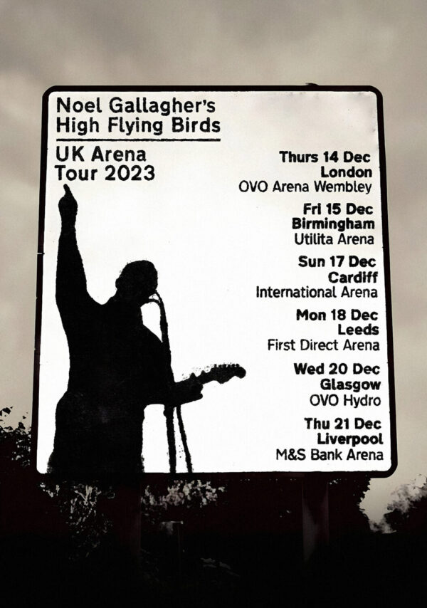 NOEL GALLAGHER & THE HIGH FLYING BIRDS Council Skies 2023 UK Arena Tour Poster Print
