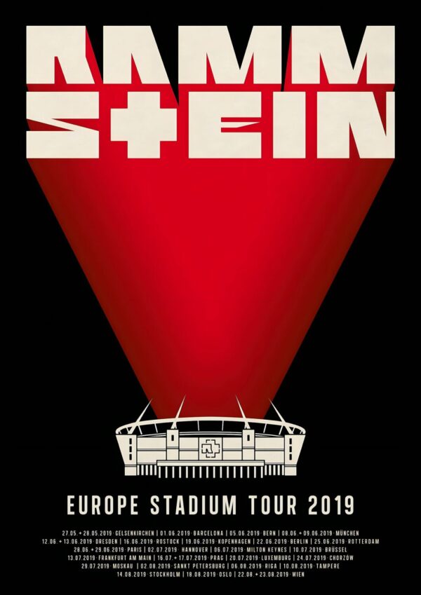 RAMMSTEIN Europe 2023 Stadium Tour: Rammstein Europe 2019 Stadium Tour Poster Print