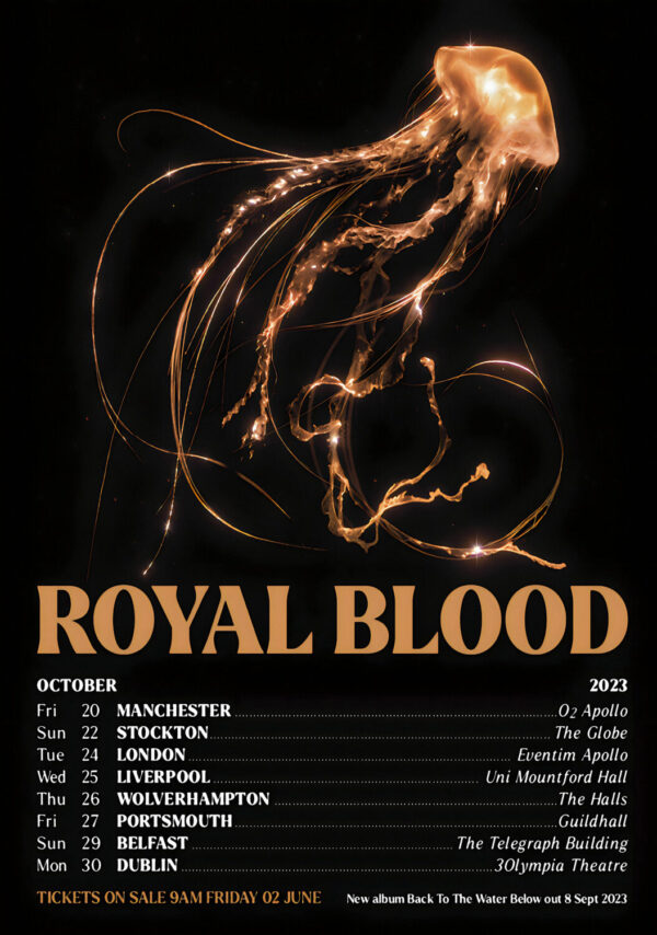 ROYAL BLOOD Back to the Water Below 2023 UK & Ireland Tour Poster Print
