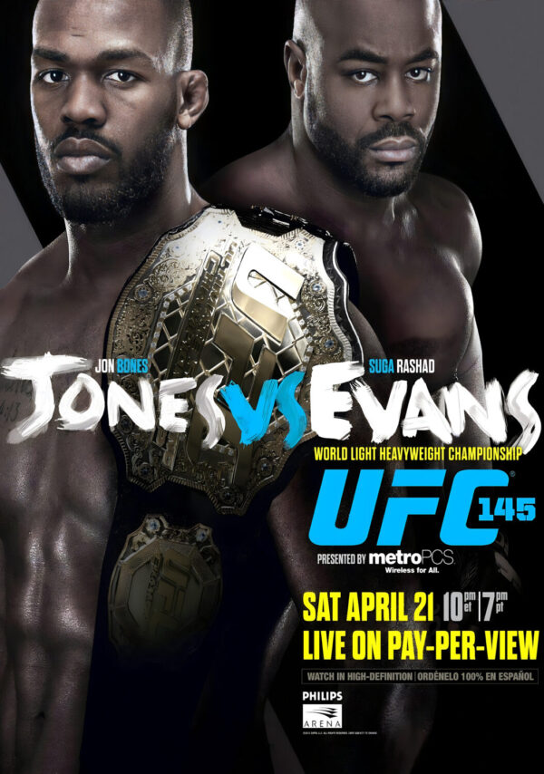 UFC 145 Jon Jones vs. Rashad Evans 2012 Fight Poster Print