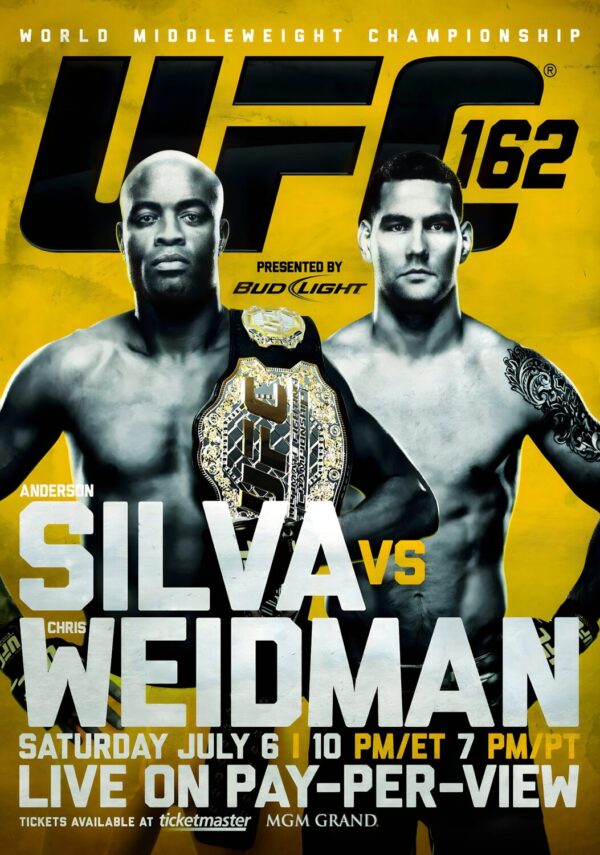 UFC 162 Anderson Silva vs. Chris Weidman 2012 Fight Poster Print
