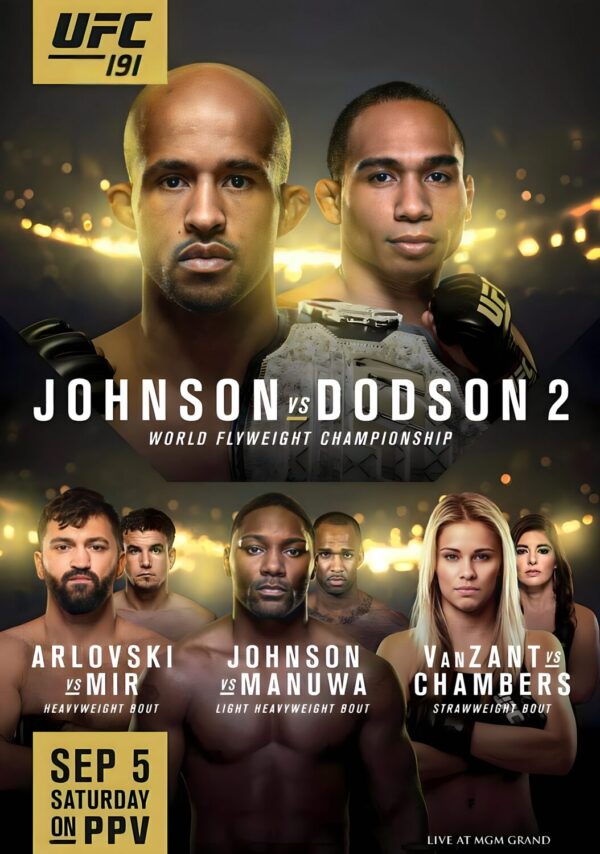 UFC 191 Demetrious Johnson vs. John Dodson 2 2015 Fight Poster Print