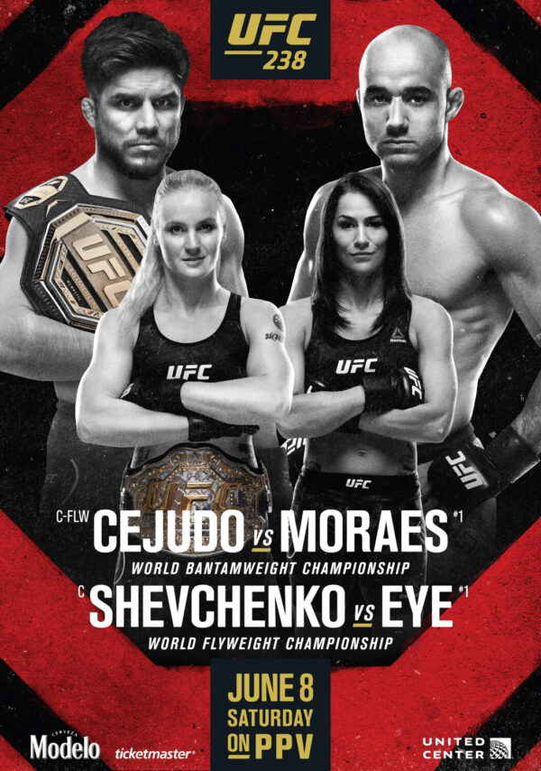 UFC 238 Henry Cejudo vs. Marlon Moraes 2019 Fight Poster Print