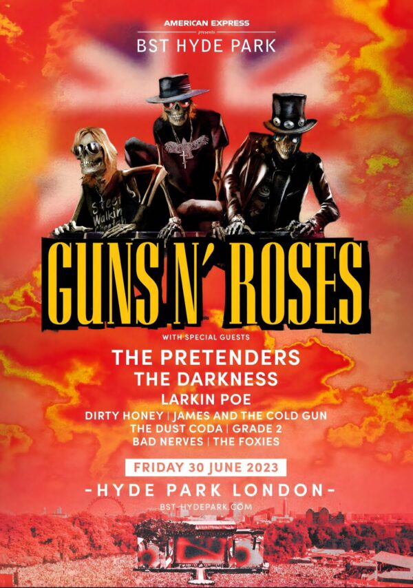 GUNS N ROSES World Tour 2023: British Summer Time (BST) - London Hyde Park Poster Print