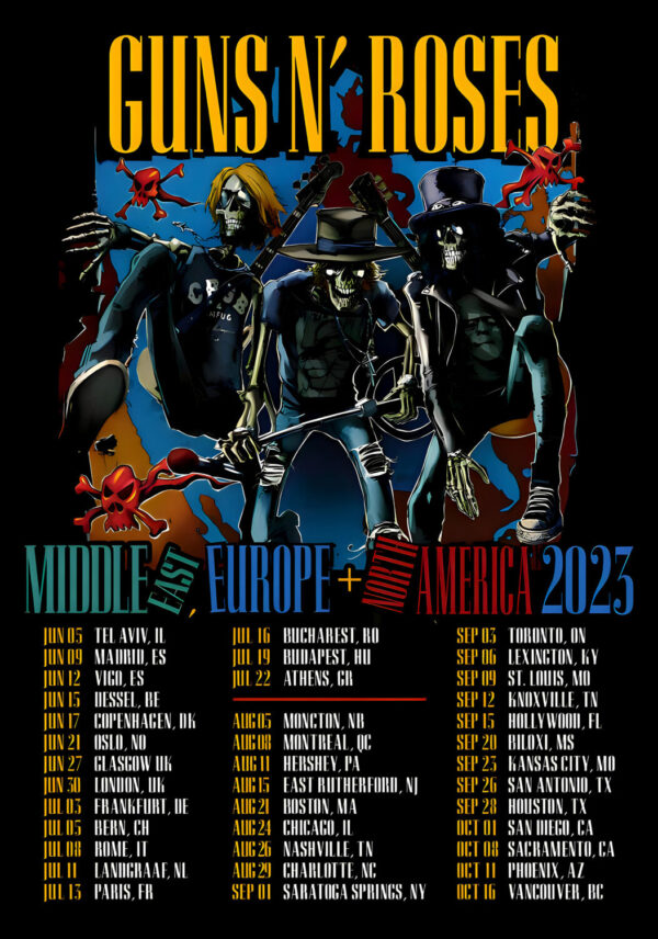 GUNS N ROSES We’re F’’ Back! 2023 World Tour Poster Print