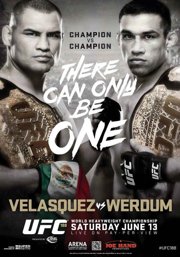 UFC 188 Cain Velasquez vs. Fabrício Werdum 2015 Fight Poster Print